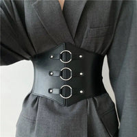 ceinture corset cuir noir