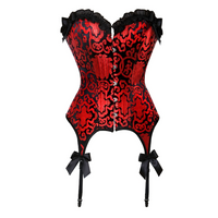 Corset Porte-Jarretelles Rouge Et Noir Bustier